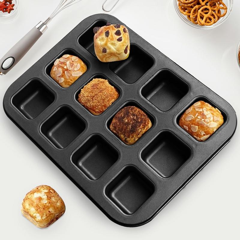 Baking & Cooking Supplies | 12-Cavity Square Muffin Pan Baking & Cooking Supplies Baking & Cooking Supplies