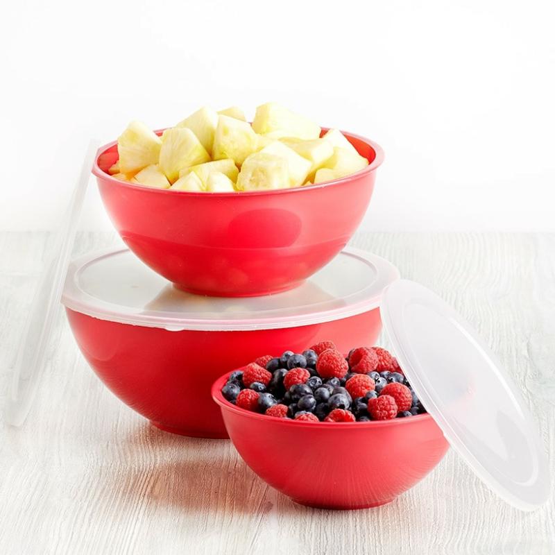 Bowls & Containers | 6-Pc. Red Covered Bowl Set Bowls & Containers Bowls & Containers