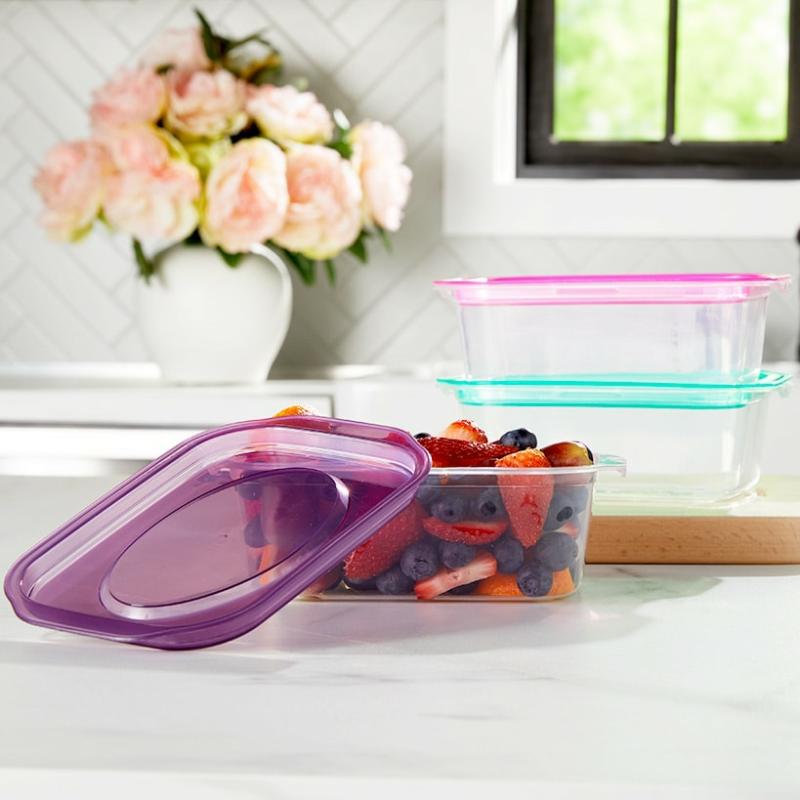 Bowls & Containers | Set Of 3 Food Storage Containers With Lids Bowls & Containers Bowls & Containers