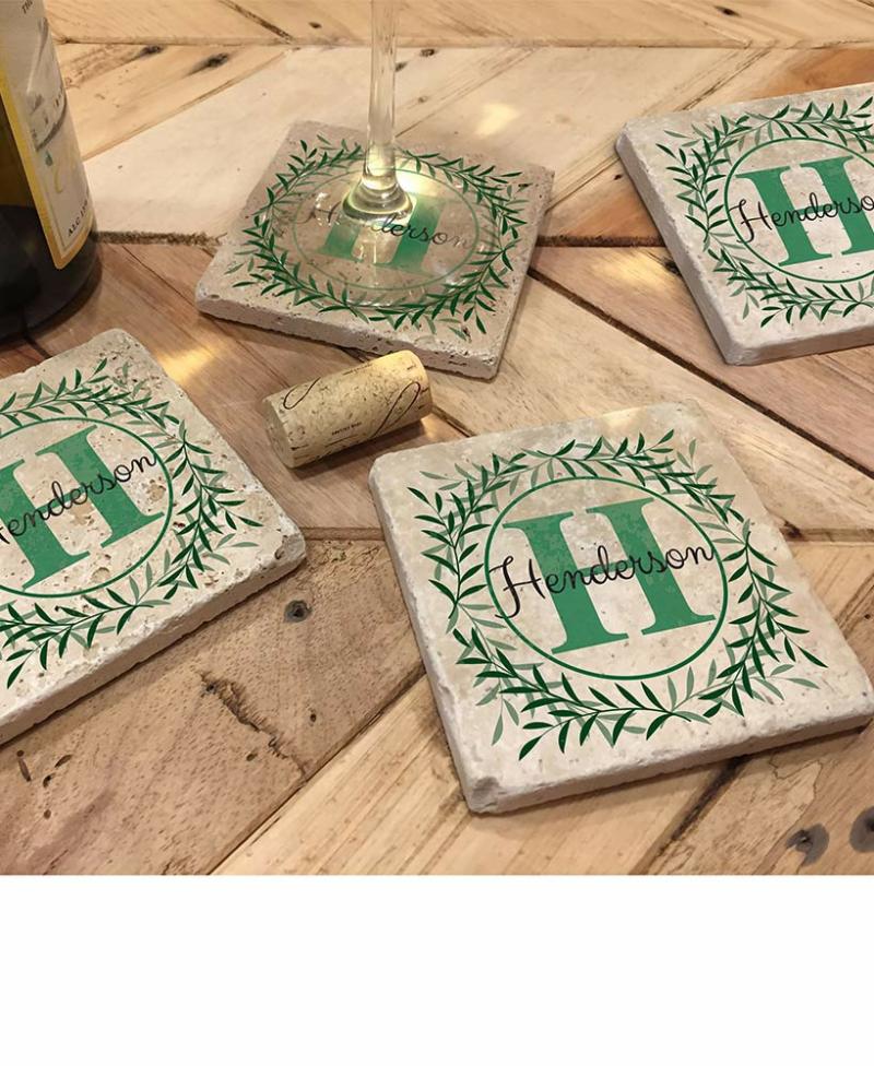 Dinnerware & Serveware | Personalized Travertine Stone Coaster Sets Dinnerware & Serveware Dinnerware & Serveware