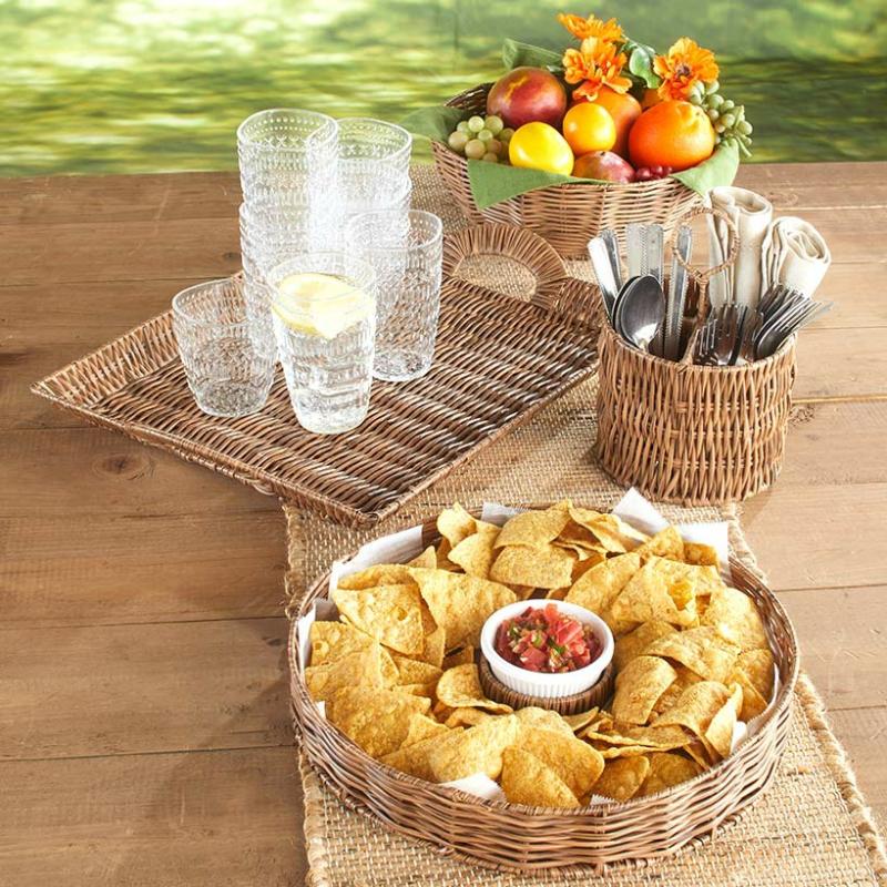 Dinnerware & Serveware | Rattan Basket Serving Collection Dinnerware & Serveware Dinnerware & Serveware