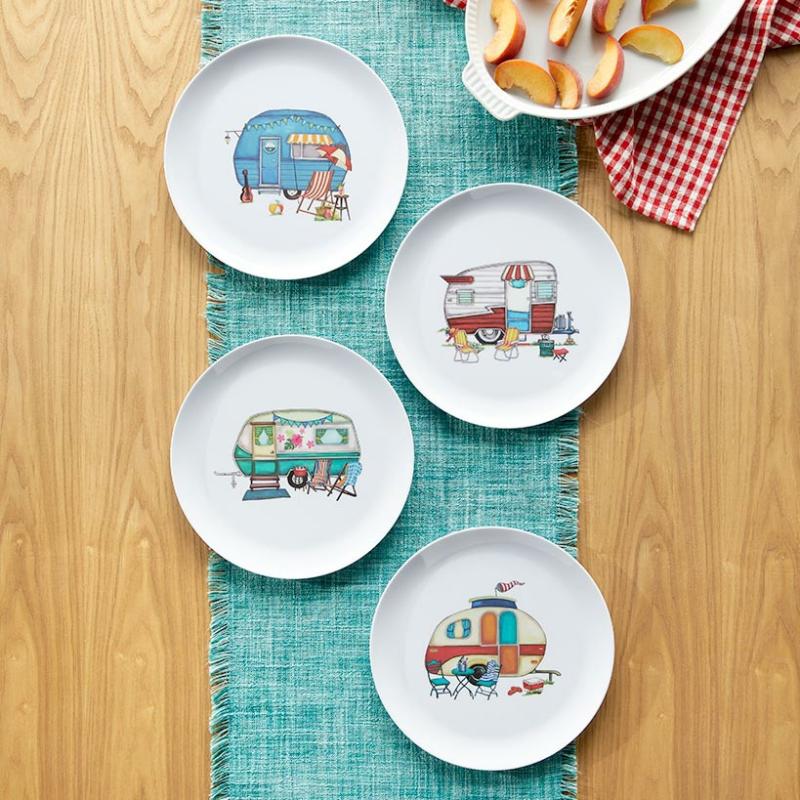 Dinnerware & Serveware | Set Of 4 Melamine Camper Dinner Plates Dinnerware & Serveware Dinnerware & Serveware