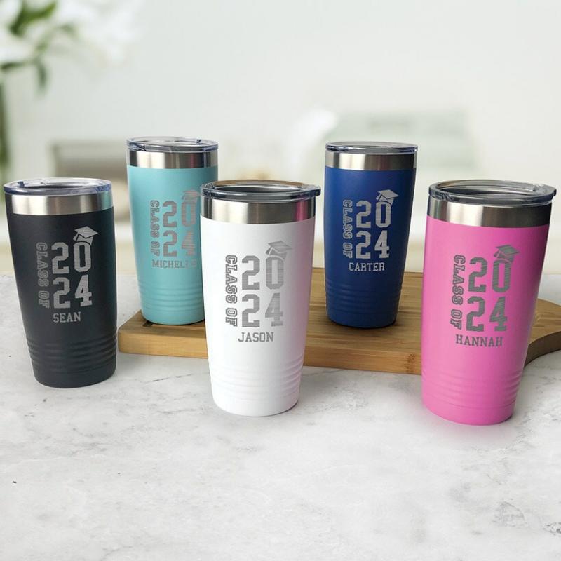 Drinkware | Personalized Class Of With Cap And Name Tumbler Drinkware Black