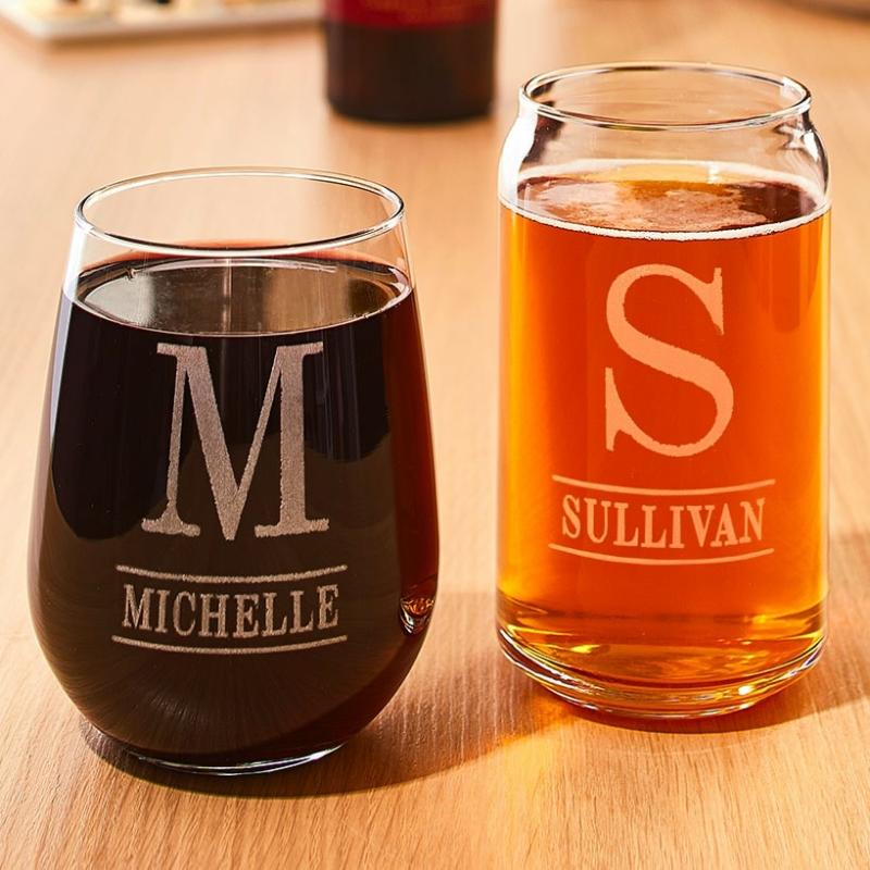 Drinkware | Personalized Etched Wine Or Beer Glass Drinkware Drinkware