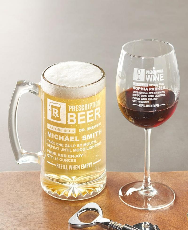 Drinkware | Personalized Prescription Wine Glass Or Beer Mug Drinkware Drinkware