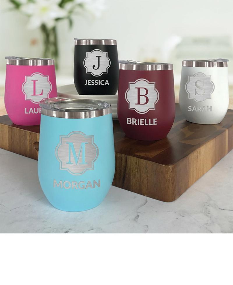 Drinkware | Personalized Stemless Wine Tumblers Drinkware Black