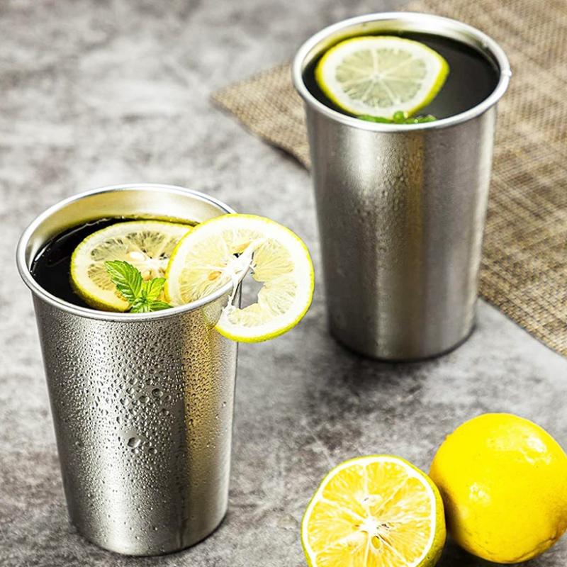 Drinkware | Set Of 2 Stainless Steel 16-Oz. Tumblers Drinkware Drinkware