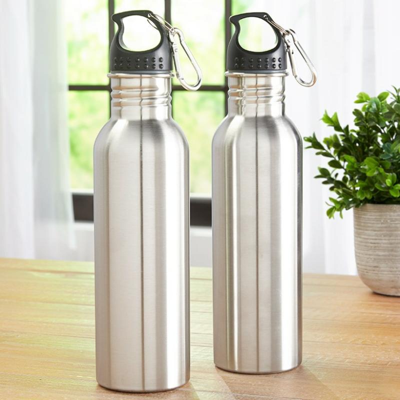 Drinkware | Set Of 2 Stainless Steel Water Bottles Drinkware Drinkware