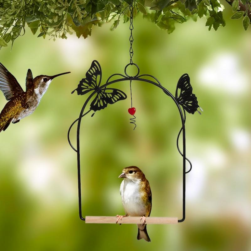 Garden Accents | Hummingbird Swing With Butterflies Garden & Outdoors Garden Accents