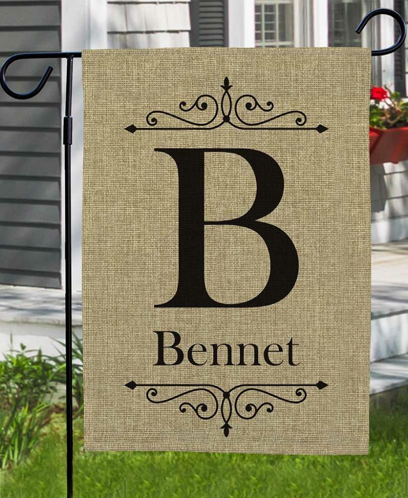 Garden Accents | Personalized Burlap Monogram Flags Garden & Outdoors Garden Accents