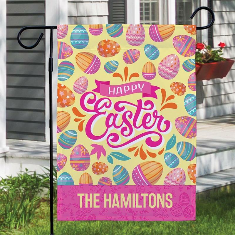 Garden Accents | Personalized Happy Easter Garden Flag Garden & Outdoors Garden Accents