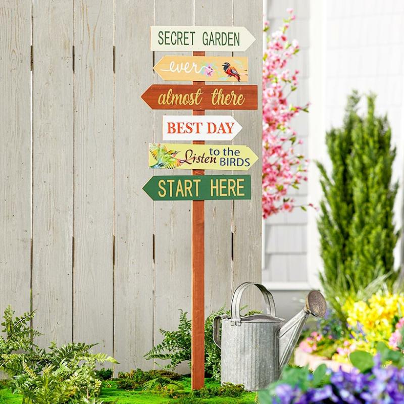 Garden Accents | Secret Garden Directional Stake Garden & Outdoors Garden Accents