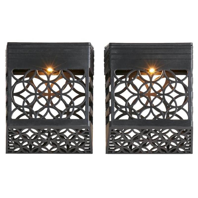 Garden Accents | Set Of 2 Wall Circle Scrolls Solar Lights Garden & Outdoors Garden Accents