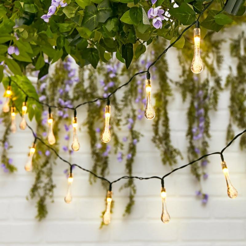 Garden Accents | Solar Droplet String Lights Garden & Outdoors Garden Accents