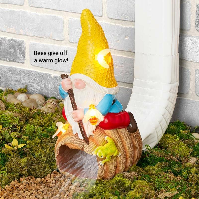 Garden Accents | Solar Gnome Downspout Garden & Outdoors Garden Accents