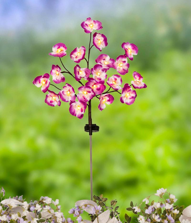 Garden Accents | Solar Orchid Stake Garden & Outdoors Garden Accents