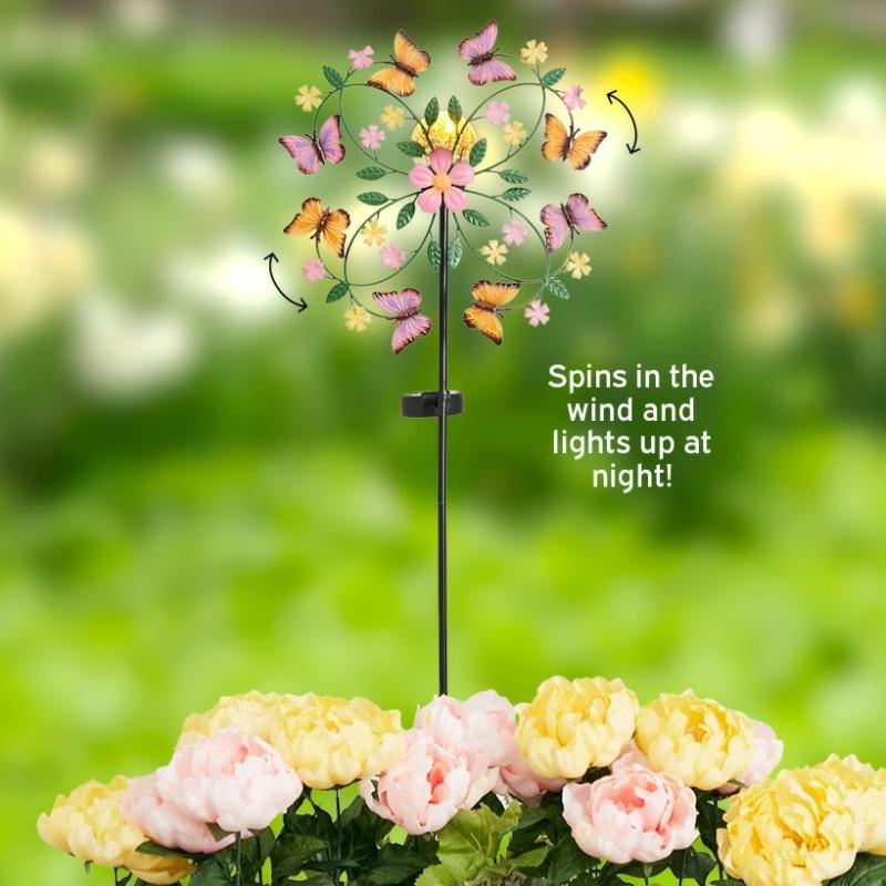 Garden Accents | Spinning Butterfly Solar Garden Stake Garden & Outdoors Garden Accents