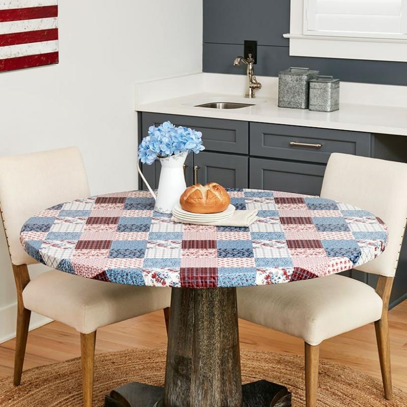 Outdoor Bbq & Grill | Calissi Americana Custom Fit Tablecloth Round Kitchen & Dining Kitchen & Table Linens