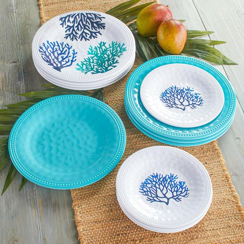 Outdoor Bbq & Grill | Coastal Melamine Dinnerware Sets Dinnerware & Serveware Dinnerware & Serveware