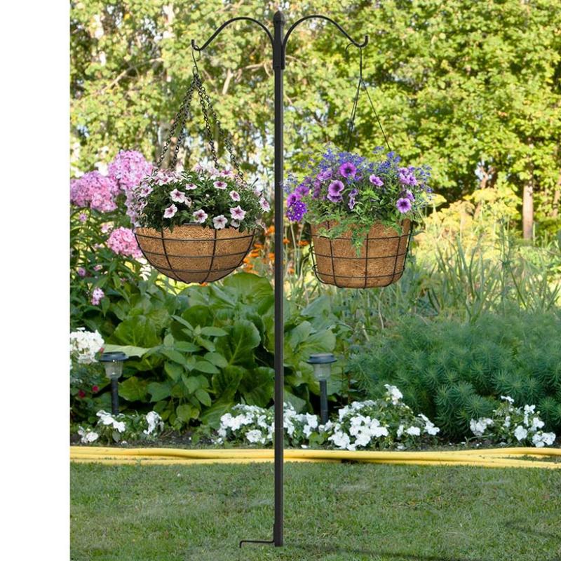 Outdoor Decor | 84" Double Shepherd Hook Garden & Outdoors Outdoor Decor