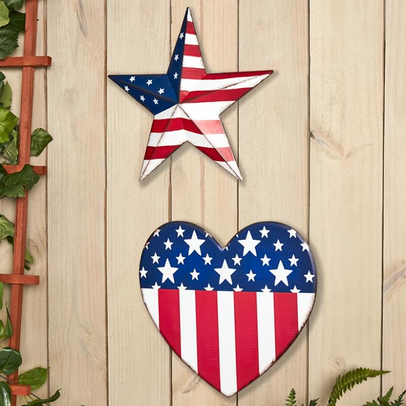 Outdoor Decor | Americana Metal Outdoor Wall Art Garden & Outdoors Outdoor Decor