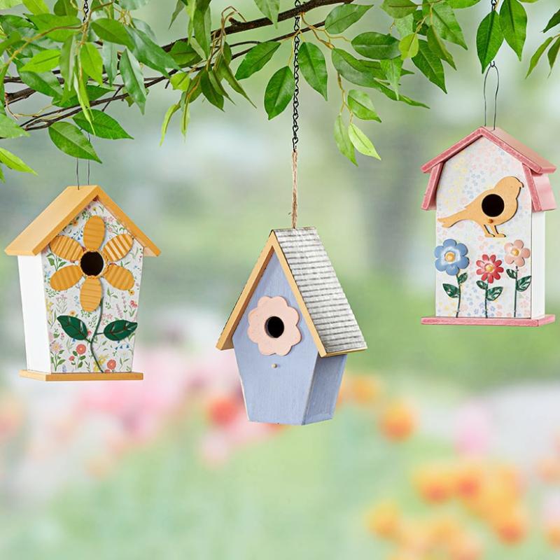 Outdoor Decor | Floral Birdhouses Garden & Outdoors Garden Accents