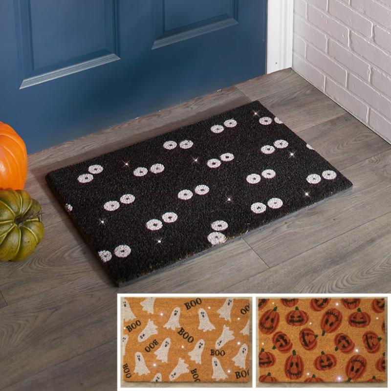 Outdoor Decor | Halloween Led Lighted Coir Doormats Garden & Outdoors Outdoor Decor