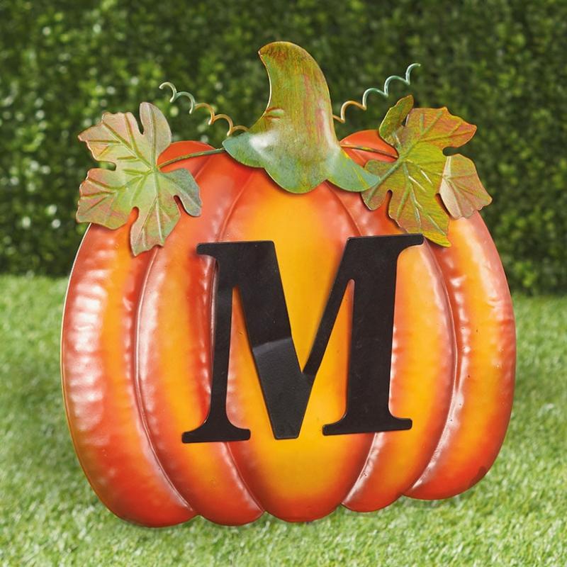 Outdoor Decor | Monogram Pumpkin Stakes Garden & Outdoors Garden Accents