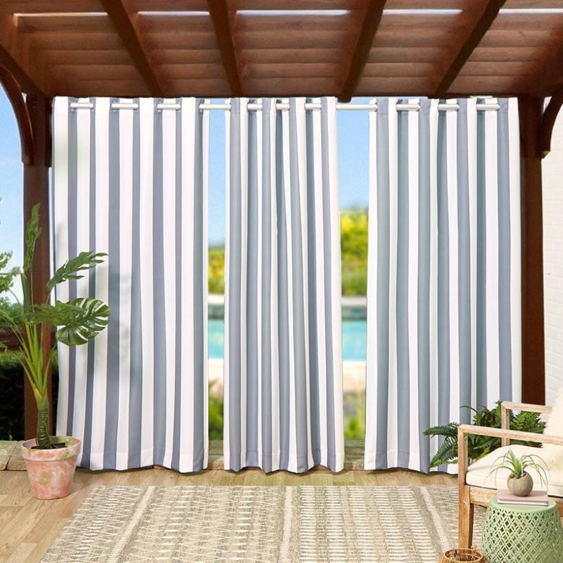 Outdoor Decor | Outdoor Cabana Stripe Window Panels With Grommets Garden & Outdoors Outdoor Decor