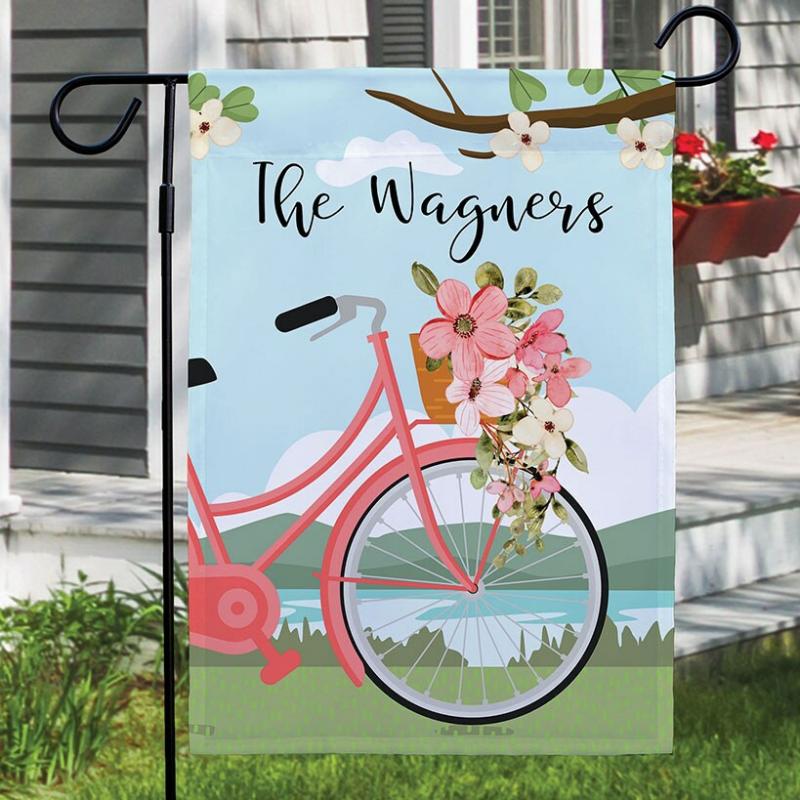 Outdoor Decor | Personalized Floral Bicycle Garden Flag Garden & Outdoors Garden Accents