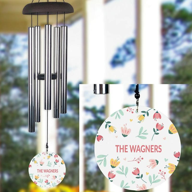 Outdoor Decor | Personalized Spring Floral Wind Chime Garden & Outdoors Garden Accents