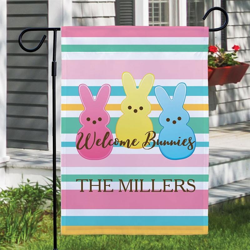 Outdoor Decor | Personalized Welcome Bunnies Garden Flag Garden & Outdoors Outdoor Decor