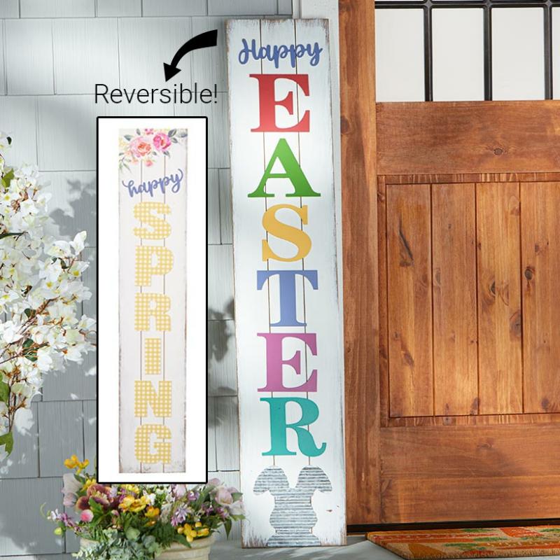 Outdoor Decor | Reversible Spring/Easter Porch Leaner Garden & Outdoors Garden Accents