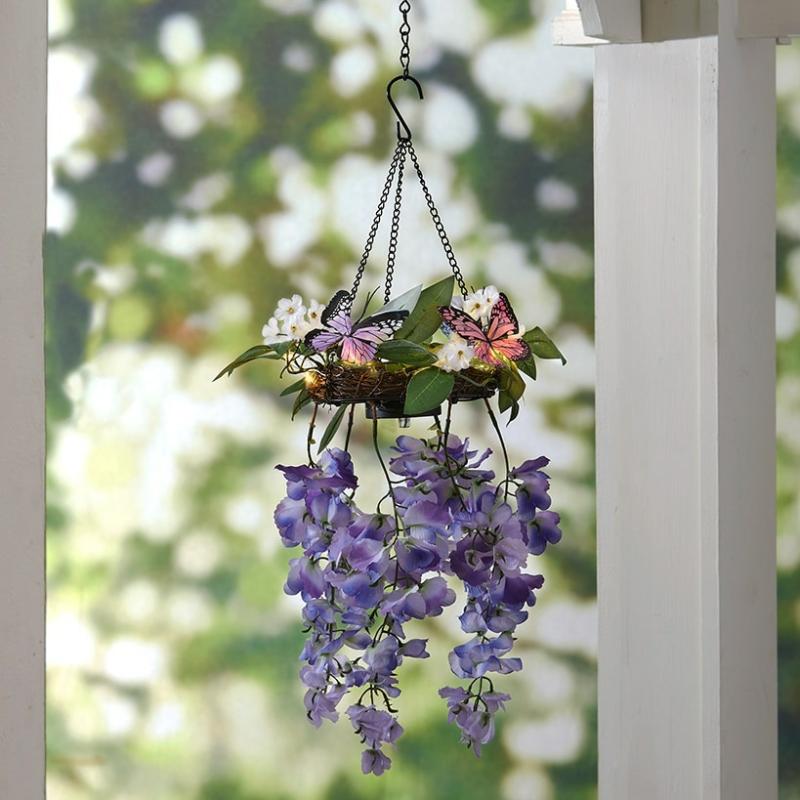 Outdoor Decor | Solar Hanging Flower Arrangements Garden & Outdoors Outdoor Decor