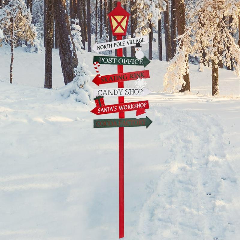 Outdoor Decor | Solar Lighted Holiday Themed Trail Sign Garden & Outdoors Garden Accents