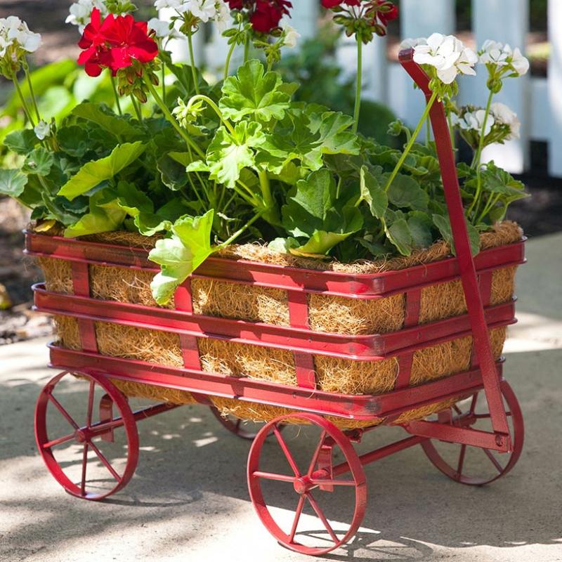 Outdoor Decor | Wagon Planter With Liner Garden & Outdoors Outdoor Decor