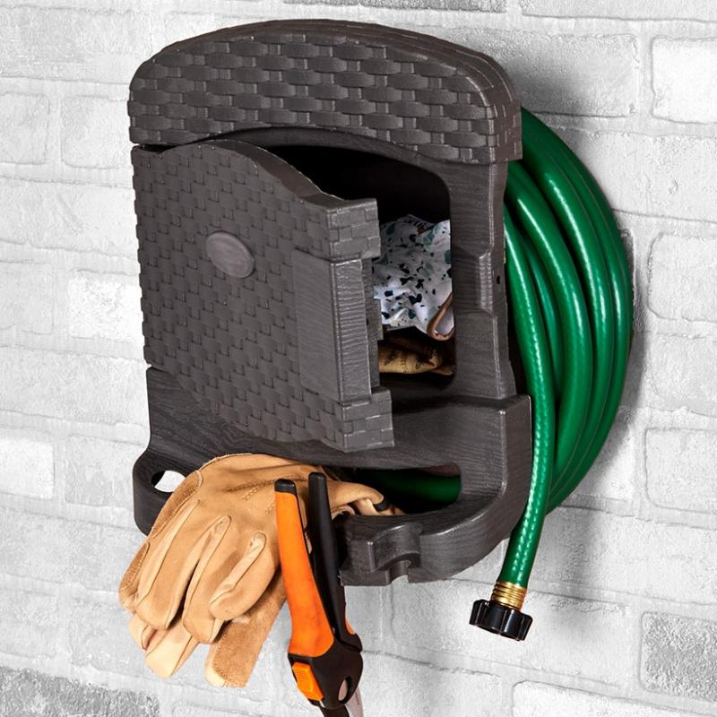 Planters & Gardening | Garden Water Hose Reel Hanger With Storage Garden & Outdoors Planters & Gardening