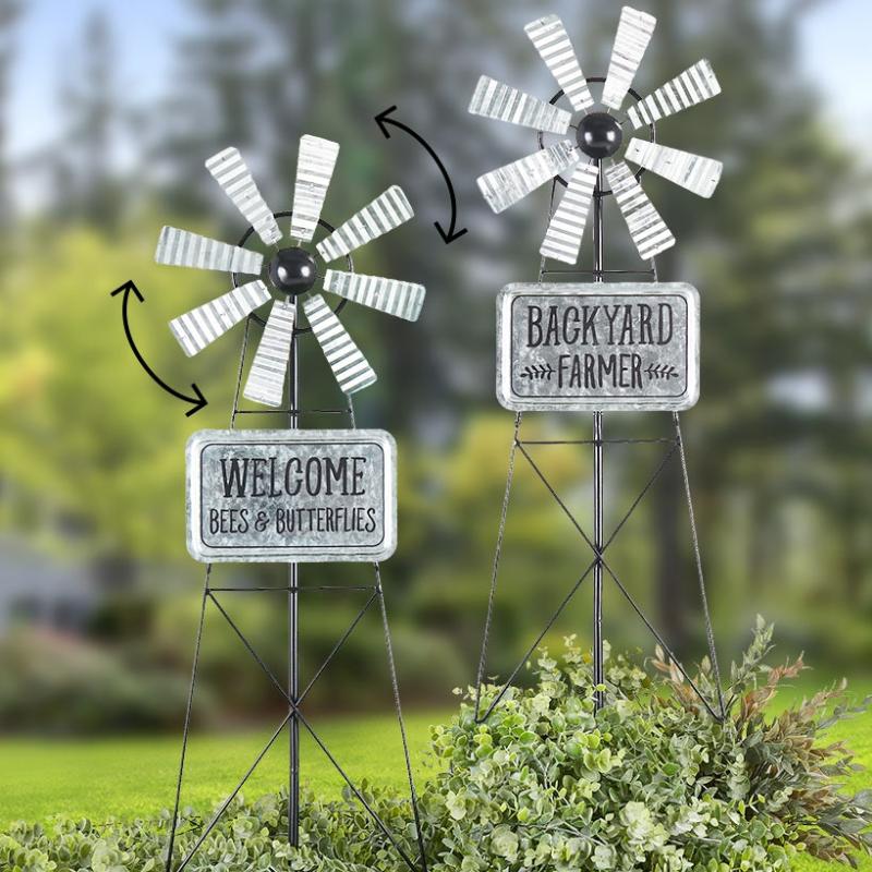 Solar & Outdoor Lighting | Farm Wind Spinner Stake Garden & Outdoors Garden Accents