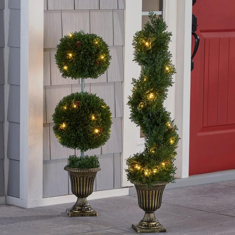 Solar & Outdoor Lighting | Lighted Pine Topiaries Garden & Outdoors Solar & Outdoor Lighting