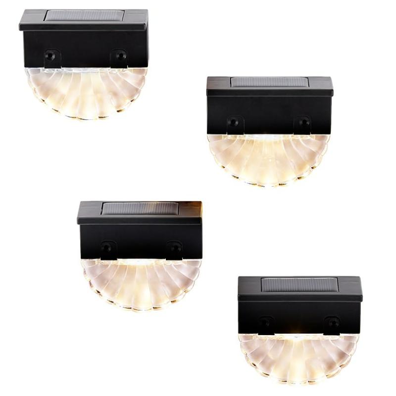 Solar & Outdoor Lighting | Set Of 4 Clear Wall Shell Solar Lights Garden & Outdoors Garden Accents