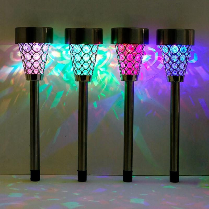 Solar & Outdoor Lighting | Set Of 4 Solar Crystalline Garden Stake Lights Garden & Outdoors Garden Accents