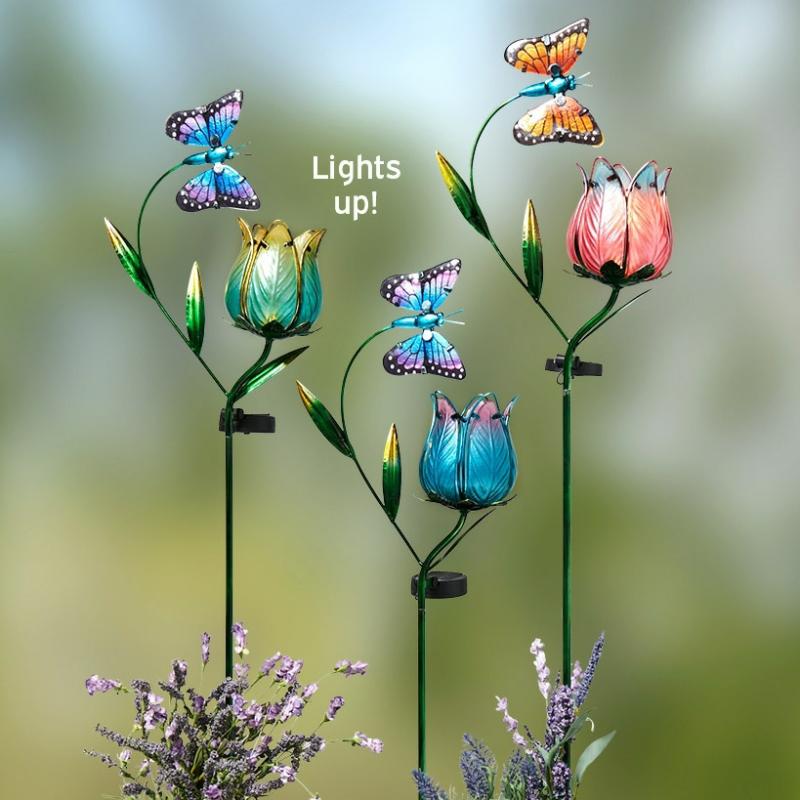 Solar & Outdoor Lighting | Solar Butterfly Flower Stake Garden & Outdoors Blue