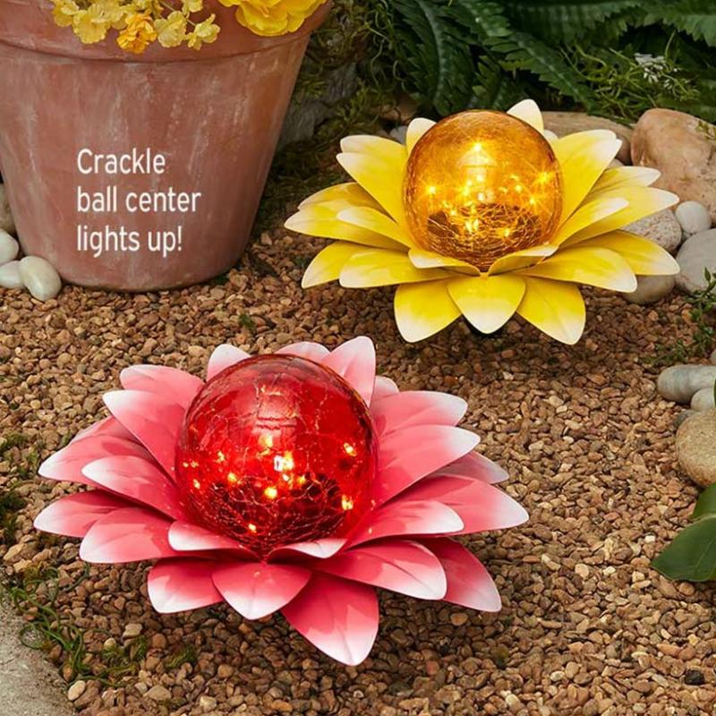 Solar & Outdoor Lighting | Solar Gazing Ball Blooming Flowers Garden & Outdoors Garden Accents