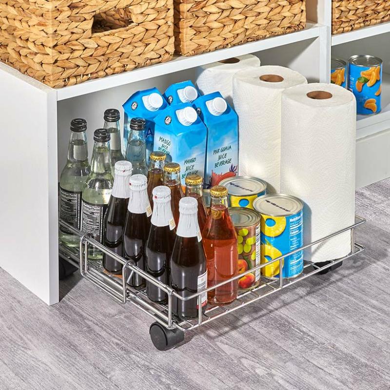 Storage & Organization | Expandable Metal Rolling Storage Basket Kitchen & Dining Storage & Organization