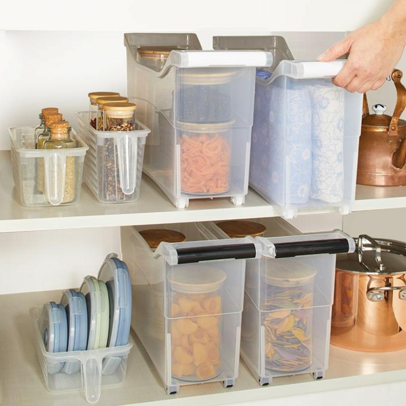 Storage & Organization | Slim Rolling Cabinet Storage Bins Kitchen & Dining Black