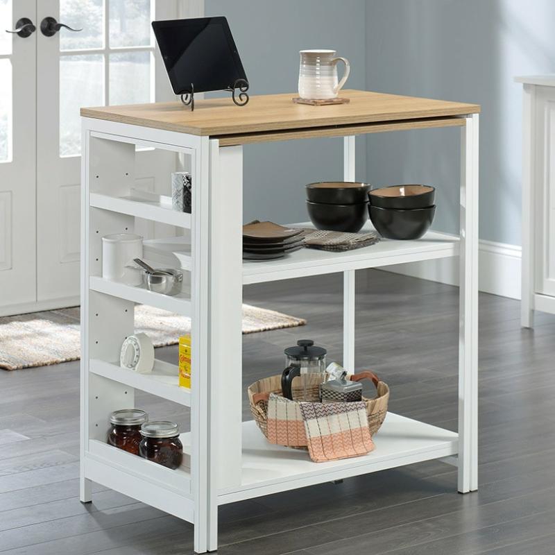 Storage & Organization | Wood And Metal Kitchen Island With Storage Kitchen & Dining Storage & Organization