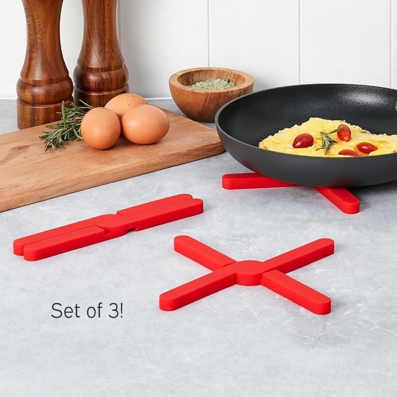 Appliances & Gadgets | 3-Pk. Non-Slip Foldable Silicone Trivet Appliances & Gadgets Appliances & Gadgets