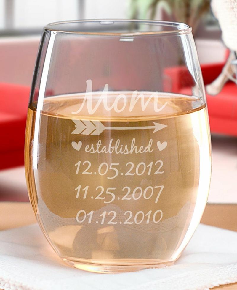 Dinnerware & Serveware | Personalized Mom Stemless Wine Glasses Dinnerware & Serveware Dinnerware & Serveware