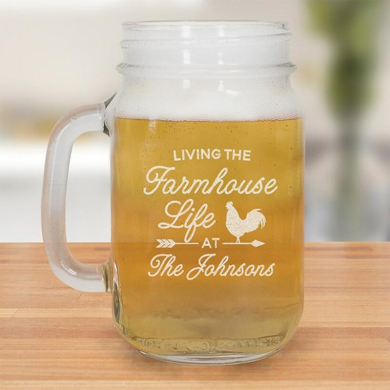 Drinkware | Personalized Farmhouse Mason Jar Mug Drinkware Drinkware