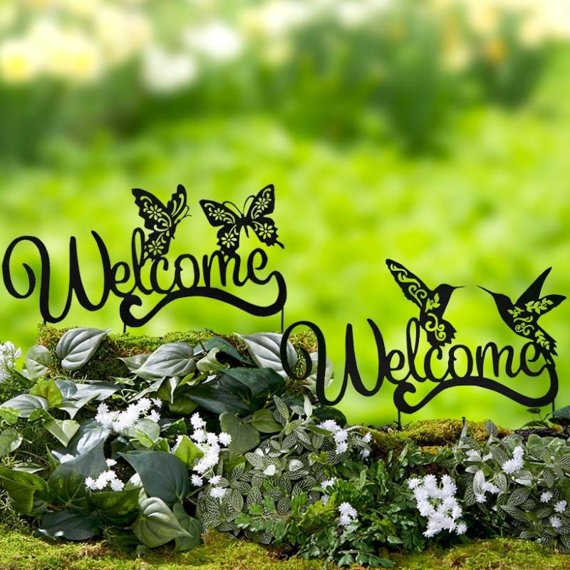 Garden Accents | Welcome Silhouette Garden Stake Garden & Outdoors Garden Accents